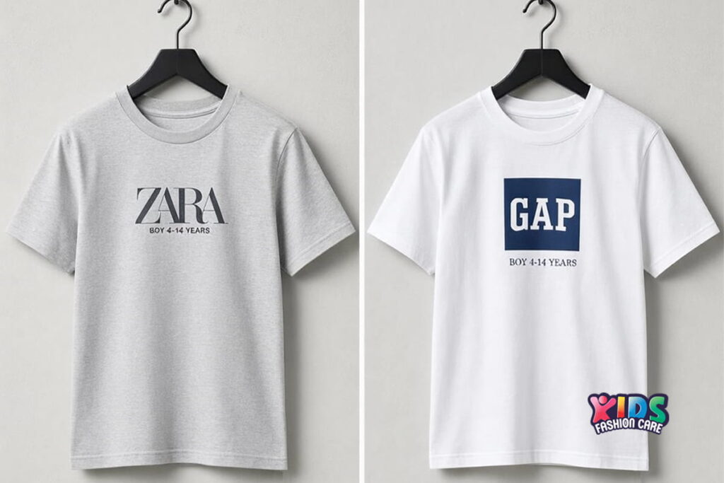 Size guide for boys’ tops by age