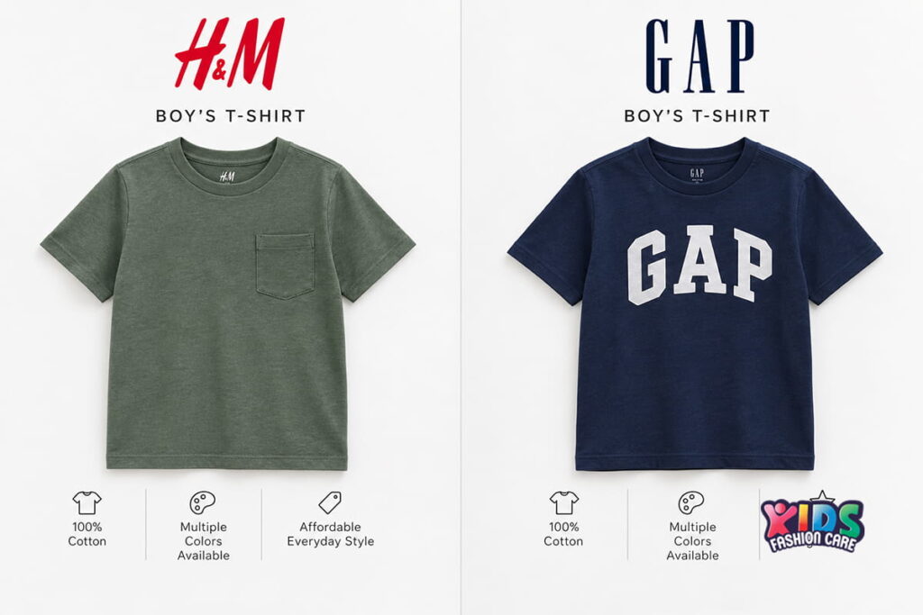 Size guide for boys’ tops by age